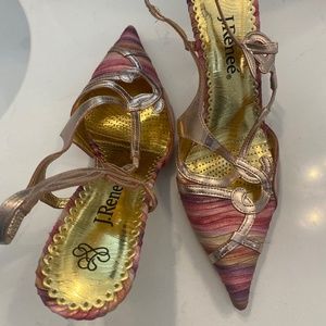 Stunning J Renee pumps size 9 pink purple and gold